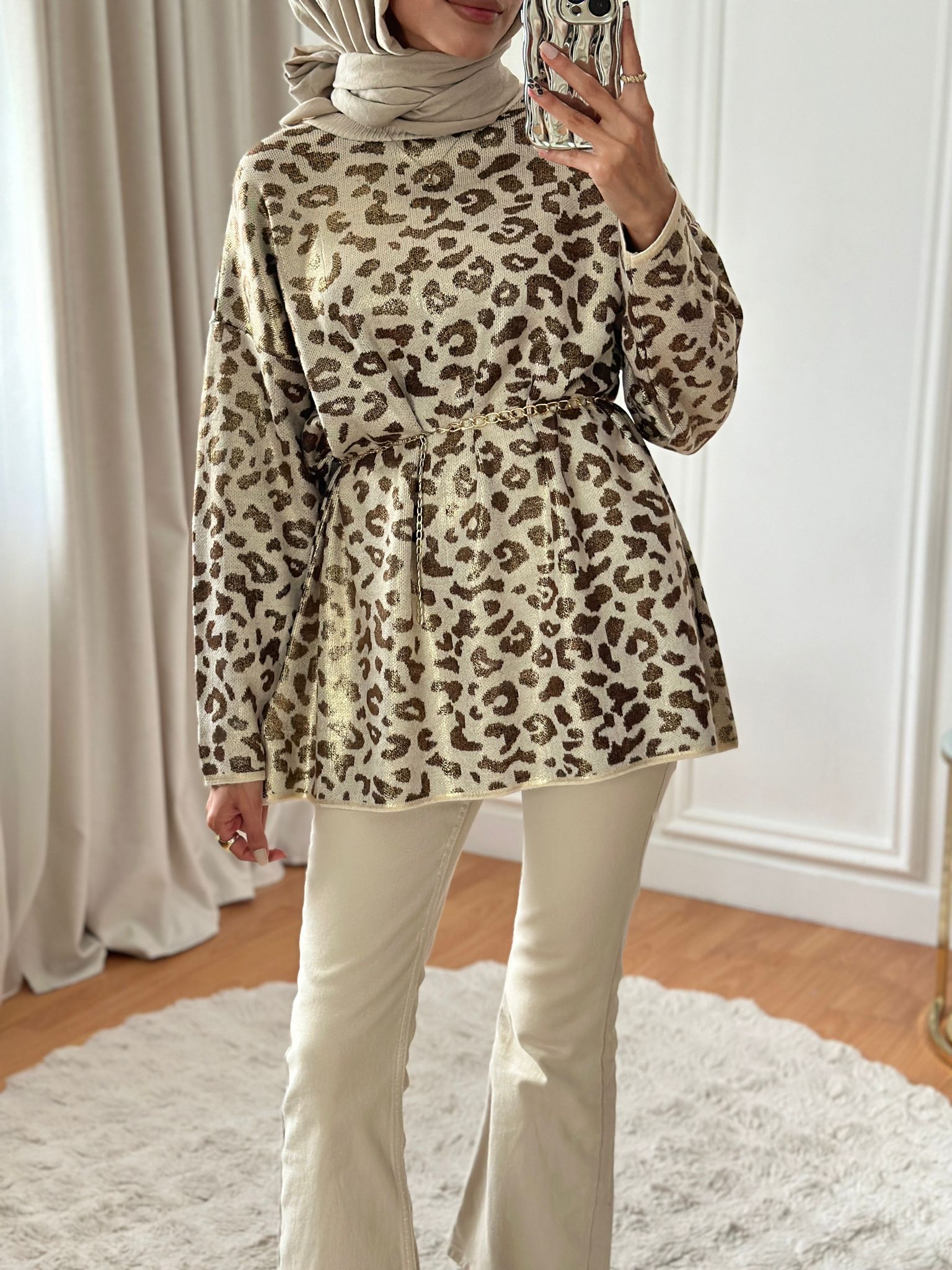 Varaklı%20Leopar  Tunik%206105