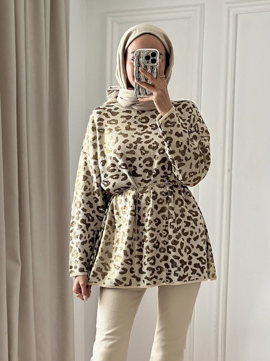 Varaklı%20Leopar  Tunik%206105